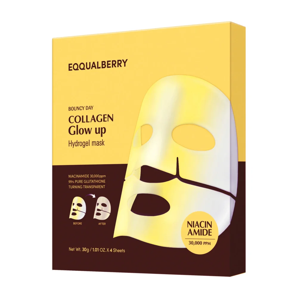 Eqqualberry Collagen Glow Up Hydrogel Mask 4 st