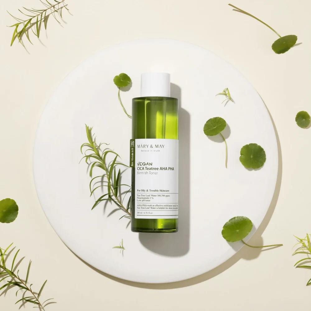 Mary&May Vegan CICA Tea Tree AHA PHA Blemish Toner 200 ml