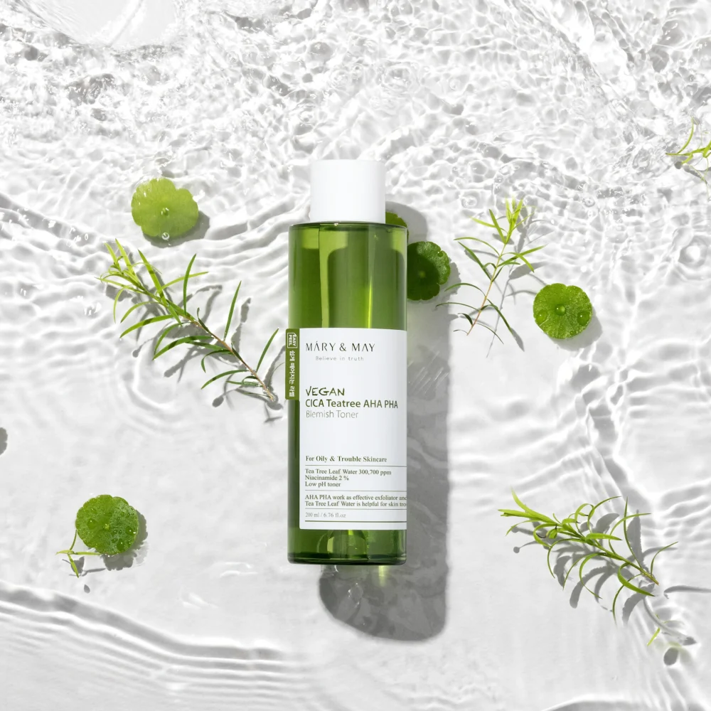 Mary&May Vegan CICA Tea Tree AHA PHA Blemish Toner 200 ml